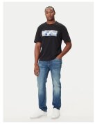 HUGO Tricou barbati - negru/albastru - bumbac