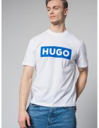 HUGO Tricou cu decolteu la baza gatului si imprimeu logo Nico - Alb/Albastru