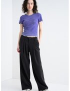 HUGO Tricou cu imprimeu logo cu strasuri Dever - Violet deschis/Argintiu
