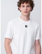HUGO Tricou de bumbac cu decolteu la baza gatului Dalile - Alb