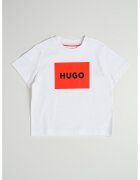 HUGO Tricou de bumbac cu imprimeu logo - Rosu/Alb
