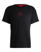 HUGO Tricou de casa cu decolteu la baza gatului si logo - Negru