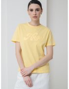 HUGO Tricou din bumbac cu logo in relief - Galben