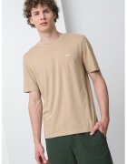 HUGO Tricou din bumbac Dero - Bej/Maro nisip