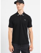 HUGO Tricou polo cu fenta cu fermoar Dalomino - Negru