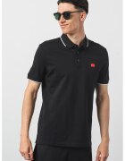 HUGO Tricou polo slim fit Deresino - Negru