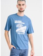 HUGO Tricou regular fit cu imprimeu frontal Napolux - Albastru pastel