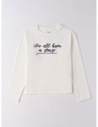 Ido Bluza de bumbac cu text brodat - Crem