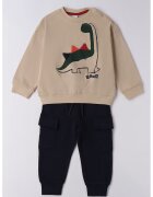 Ido Trening cu pantaloni cargo cu snur - Albastru ultramarin/Maro nisip