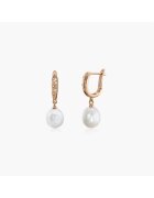 INDIRA Cercei din argint Classic Pearls Rose - Perle de Cultura