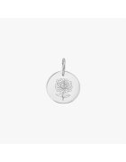 INDIRA Pandantiv din aur alb Birthflower - November Chrysanthemum
