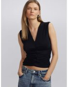 Ipekyol Bluza crop cu decolteu in V - Negru