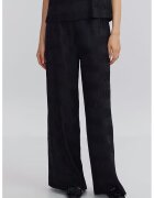 Ipekyol Pantaloni cu aspect texturat si talie inalta - Negru