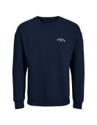 Jack & Jones Bluza JACK &JONES College Logo Crew PLS 53563 - Albastru inchis