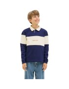 Jack & Jones Bluza JACK &JONES Norrebro Blocking Sweat Polo JNR 47719 - Bej/Albastru