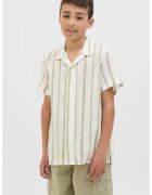 Jack & Jones Camasa cu maneci scurte si model cu dungi - Alb murdar/Verde fistic