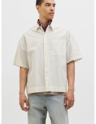 Jack & Jones Camasa cu maneci scurte si model in dungi - Alb/Verde fistic