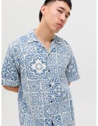 Jack & Jones Camasa relaxed fit cu maneci scurte - Alb/Albastru pastel