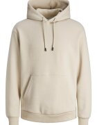 Jack & Jones Hanorac barbati bej - bumbac - design modern - gluga integrata - set cu buzunar tip cangur