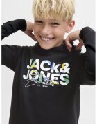 Jack & Jones Hanorac cu imprimeu logo - Negru/Verde pal/Alb optic