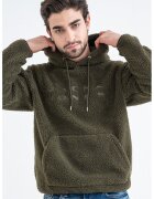 Jack & Jones Hanorac din material teddy cu logo - Kaki inchis