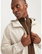 Jack & Jones Jacheta cu gluga si fermoar - Alb fildes