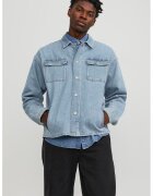 Jack & Jones Jacheta de denim cu buzunare pe piept - Albastru deschis