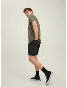 Jack & Jones Pantaloni scurti de bumbac cu buzunare oblice cu refilet - Negru