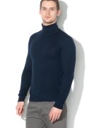 Jack & Jones Pulover tricotat fin cu guler inalt Emil - Bleumarin