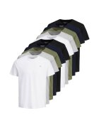Jack & Jones Set de tricouri de bumbac JORJXJ - 10 piese - Alb/Negru/Kaki