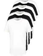 Jack & Jones Set de tricouri din bumbac cu decolteu la baza gatului - 7 piese - Alb/Negru