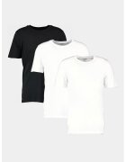 Jack & Jones Set de tricouri din bumbac organic cu decolteu la baz gatului - 3 piese - Alb/Negru