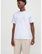 Jack & Jones Tricou cu decolteu la baza gatului - din amestec de bumbac organic - Alb optic