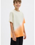 Jack & Jones Tricou cu imprimeu text pe partea din spate - Alb fildes/Portocaliu persan