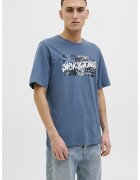 Jack & Jones Tricou de bumbac cu imprimeu - Alb/Albastru lavanda