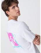 Jack & Jones Tricou de bumbac cu imprimeu grafic pe partea din spate - Alb/Roz