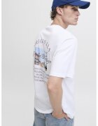 Jack & Jones Tricou de bumbac organic cu imprimeu pe partea din spate - Alb