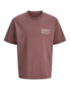 Jack & Jones Tricou de bumbac organic cu imprimeu pe partea din spate - Rosu stins