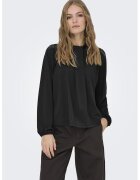 JDY Bluza cu guler scurt si mansete elastice - Negru