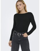 JDY Bluza slim fit cu decolteu barcuta - Negru