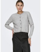 JDY Cardigan tricotat fin cu nasturi - Gri deschis melange