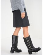 JDY Fusta midi cu croiala dreapta si model uni - Gri inchis