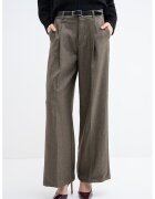 JDY Pantaloni ampli cu pliuri frontale - Negru/Maro