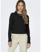 JDY Pulover slim fit cu mansete cu nasturi - Negru