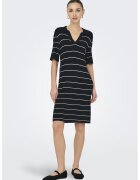 JDY Rochie dreapta cu guler - Negru/Alb murdar