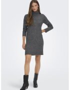 JDY Rochie-pulover tricotata fin cu guler inalt - Gri melange