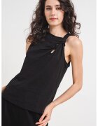 JDY Top din bumbac cu nod Amy - Negru