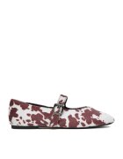 JENNY Balerini dama - textil - alb/rosu
