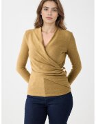 JIMMY KEY Bluza cu decolteu cache-coeur - Galben mustar