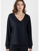 JIMMY KEY Bluza de trening din amestec de modal cu croiala lejera si decolteu in V - Negru